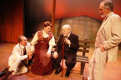 Ken Baltin, Annette Miller, William Young, and Michael Balcanoff in The Cherry Orchard, playing at the Central Square Theater through February 1, 2009.
Photo credit: Kippy Goldfarb/Carolle Photography
